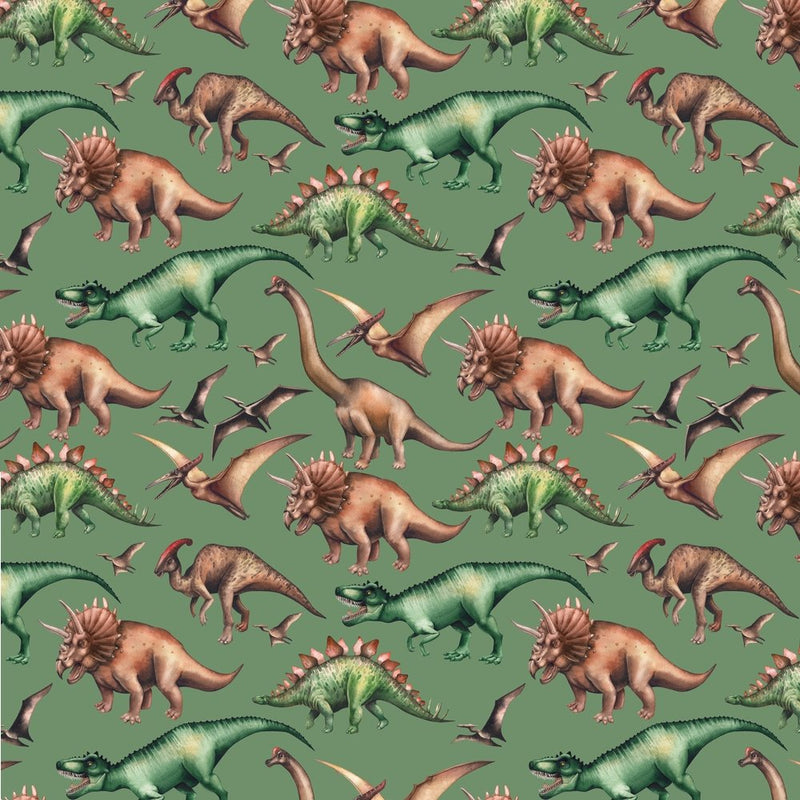 Dinosaur Fabric - Green - ineedfabric.com