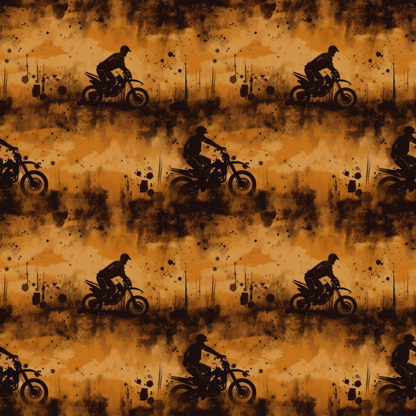 Dirt Bike Silhouette Fabric - ineedfabric.com