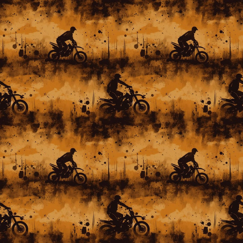 Dirt Bike Silhouette Fabric - ineedfabric.com