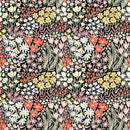 Ditsy Meadow Wildflowers Fabric - Black - ineedfabric.com