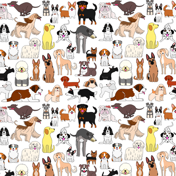 Dog Breeds Fabric - Multi - ineedfabric.com