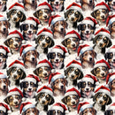 Dogs in Santa Hats Fabric - ineedfabric.com