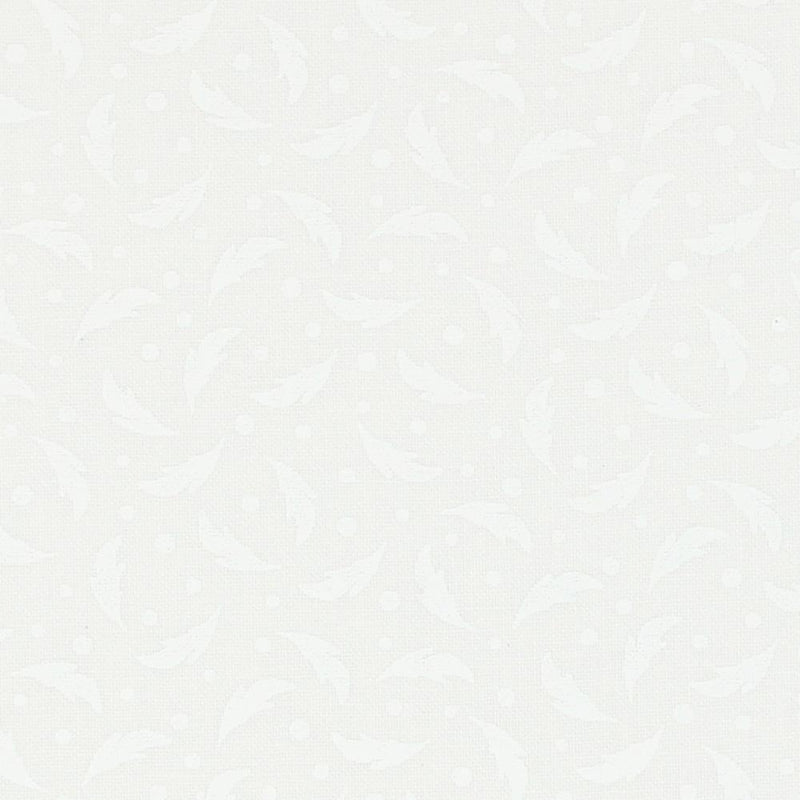 Dots & Floral Tone on Tone Fabric - White on White - ineedfabric.com