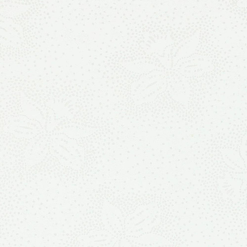 Dots & Floral Tone on Tone Fabric - White on White - ineedfabric.com