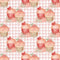 Double Cupcake on Checkered Fabric - Pink - ineedfabric.com
