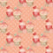 Double Cupcake on Hearts & Boxes Fabric - Peach - ineedfabric.com