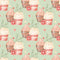 Double Cupcake on Polka Dot Fabric - Green - ineedfabric.com