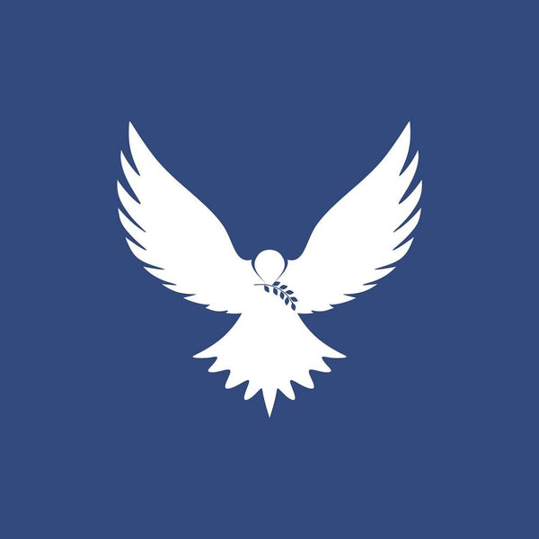 Dove with Branch Fabric Panel - Blue - ineedfabric.com