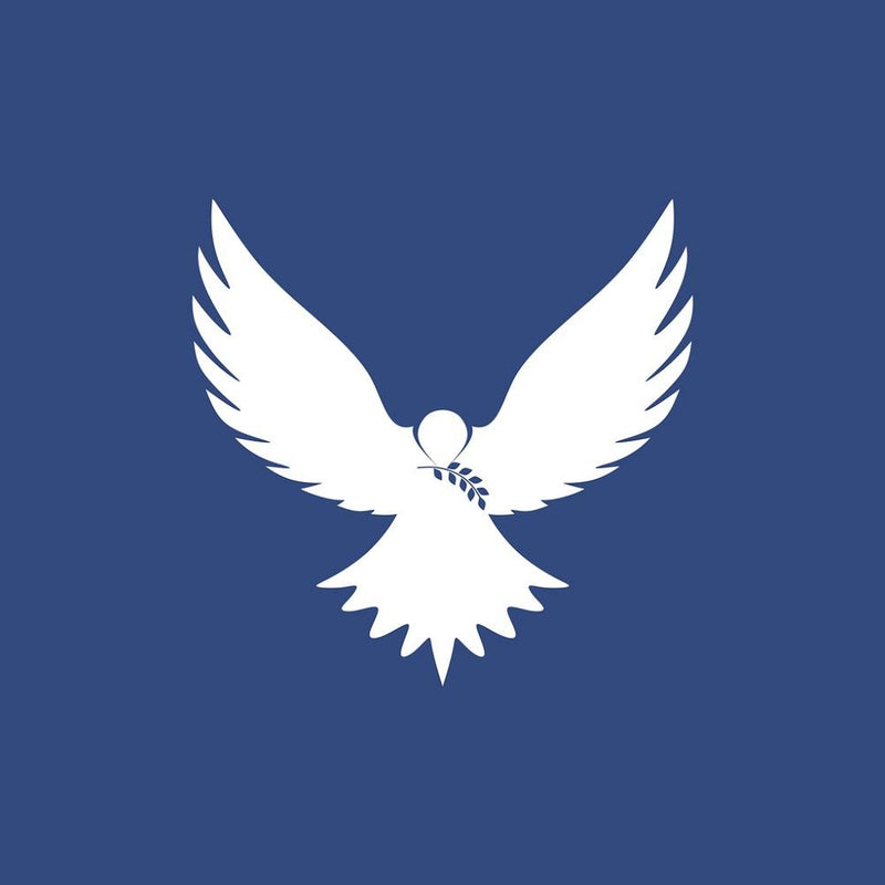 Dove with Branch Fabric Panel - Blue - ineedfabric.com