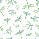 Dragonflies Blue and Green Gradient Fabric - ineedfabric.com