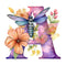 Dragonfly Flower ''A'' Fabric Panel - ineedfabric.com