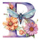 Dragonfly Flower ''B'' Fabric Panel - ineedfabric.com