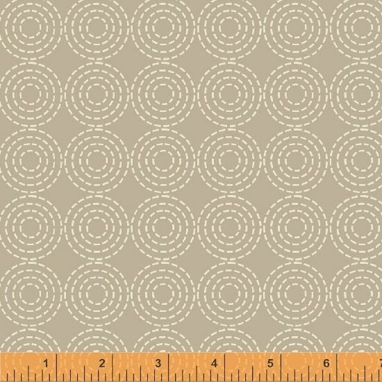 Dream Stitched Rings Fabric - Sand - ineedfabric.com