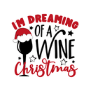 Dreaming Of A Wine Christmas Fabric Panel - White - ineedfabric.com
