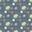 Dreams of Outerspace UFOs Fabric - Dark Blue - ineedfabric.com