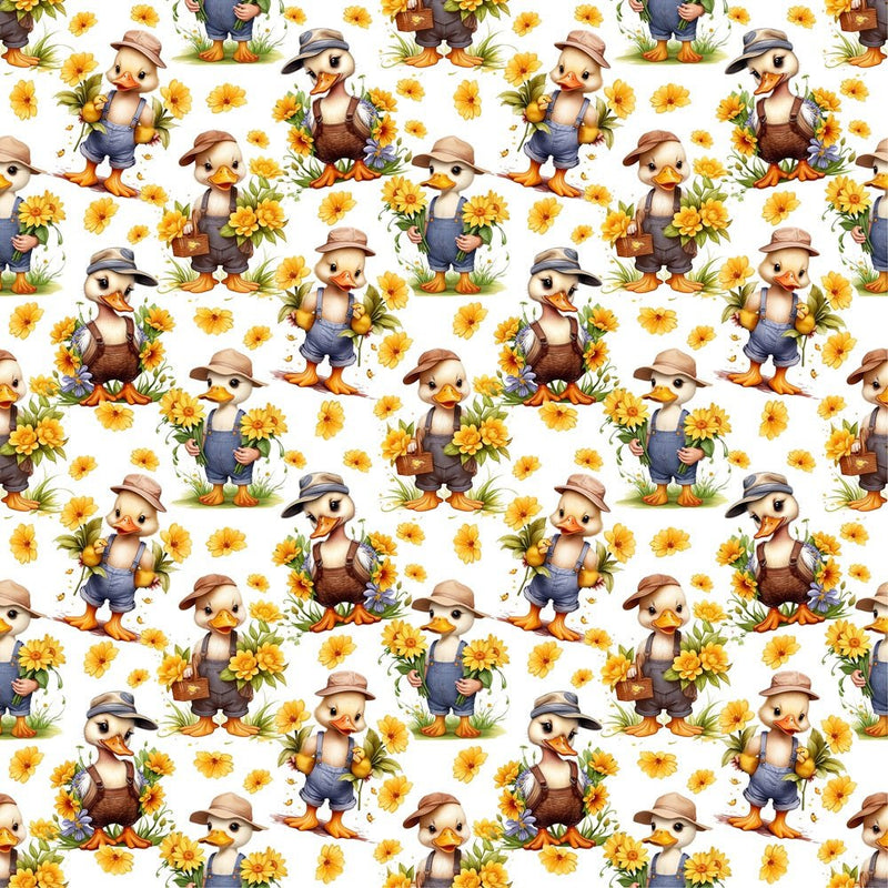 Ducks In The Garden Fabric - ineedfabric.com