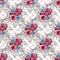 Dusty Blue and Burgundy Bouquets on Flowers Fabric - White - ineedfabric.com