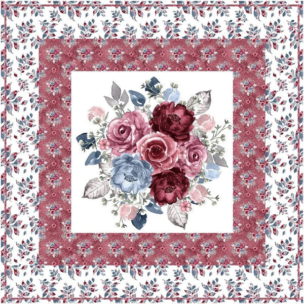 Dusty Blue and Burgundy Collection Wall Hanging - ineedfabric.com