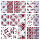 Dusty Blue and Burgundy Fabric Collection - 1/2 Yard Bundle - ineedfabric.com