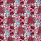 Dusty Blue and Burgundy Large Bouquets on Boxes Fabric - Red - ineedfabric.com
