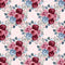 Dusty Blue and Burgundy Large Bouquets on Vines Fabric - Pink - ineedfabric.com
