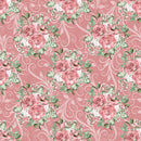 Dusty Rose Garden Floral Bouquets Fabric - Pink - ineedfabric.com