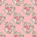 Dusty Rose Garden on Dots Fabric - Pink - ineedfabric.com