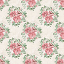 Dusty Rose Garden on Dots Fabric - Tan - ineedfabric.com