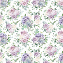 Dusty Violet Rose Bouquets Fabric - ineedfabric.com
