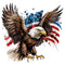 Eagle American Flag Fabric Panel - ineedfabric.com