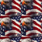 Eagles Over Flag Pattern 4 Fabric - ineedfabric.com