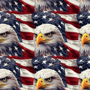 Eagles Over Flag Pattern 5 Fabric - ineedfabric.com