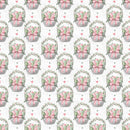 Easter Basket on Honey Comb Fabric - White - ineedfabric.com