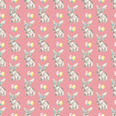 Easter Bunny on Polka Dot Fabric - Pink - ineedfabric.com