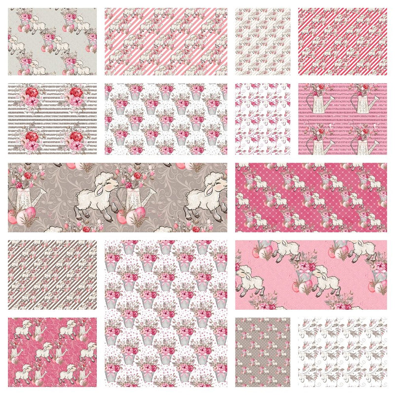 Easter Lamb Fabric Collection - 1 Yard Bundle - ineedfabric.com