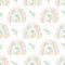 Easter Rainbow Gnomes Rainbows Fabric - White - ineedfabric.com