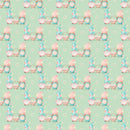 Easter Rainbow Gnomes with Basket Fabric - Green - ineedfabric.com