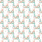 Easter Rainbow Gnomes with Basket Fabric - White - ineedfabric.com