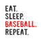 Eat Sleep Baseball Repeat Fabric Panel - ineedfabric.com