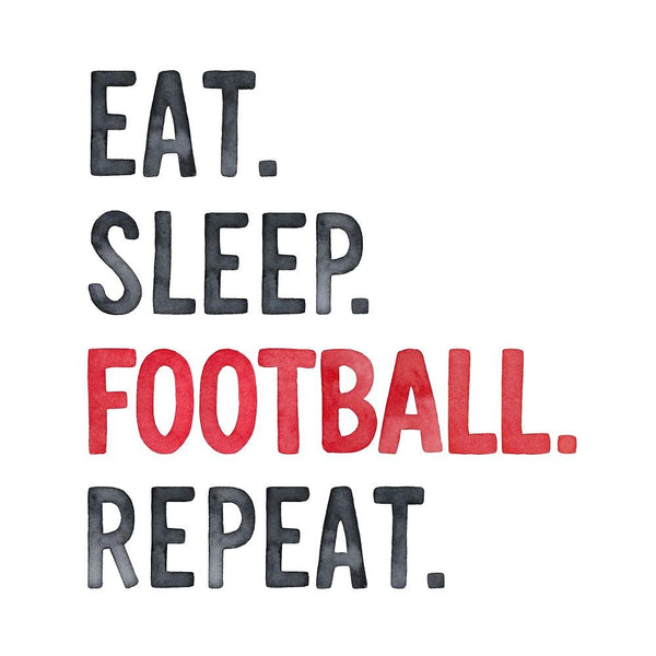 Eat, Sleep, Football, Repeat Fabric Panel - ineedfabric.com