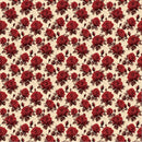 Edgar Allen Poe Crimson Roses 3 Fabric - ineedfabric.com