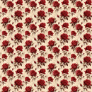 Edgar Allen Poe Crimson Roses 4 Fabric - ineedfabric.com