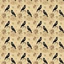 Edgar Allen Poe Crows & Old Letter 1 Fabric - ineedfabric.com