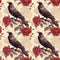 Edgar Allen Poe Crows & Roses 1 Fabric - ineedfabric.com