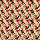 Edgar Allen Poe Crows & Roses 4 Fabric - ineedfabric.com