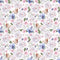 Elegant Birds With Irises And Roses Fabric - ineedfabric.com