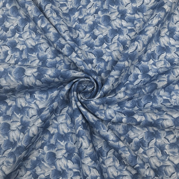 Elegant Blooms, Flower Petals Fabric - Light Blue - ineedfabric.com
