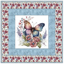 Elegant Butterfly With Flowers Wall Hanging 42" x 42" - ineedfabric.com