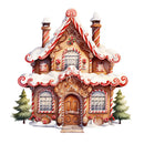 Elegant Gingerbread House Scene 1 Fabric Panel - ineedfabric.com