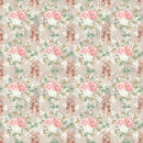 Elegant Honey Comb and Floral Bouquet Fabric - Tan - ineedfabric.com